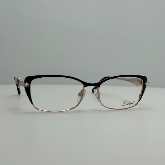Diva Eyeglasses Eye Glasses Frames 5464 C. 2 Black Gold 53-16-134 main image 4